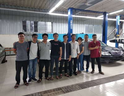 Hình ảnh buổi thực tập máy chẩn đoán Cartek trên xe Toyota Prius